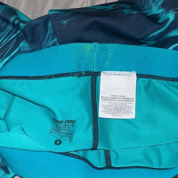 Nike pro biker shorts blue green print size small - Picture 8 of 8